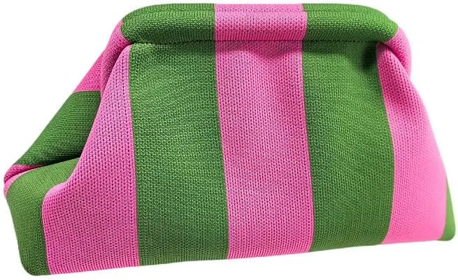 YYW Clutch Purses for Women,Woven Crochet Purse Colorblock Shoulder Bag Casual Knitted Handbag