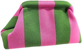 YYW Clutch Purses for Women,Woven Crochet Purse Colorblock Shoulder Bag Casual Knitted Handbag